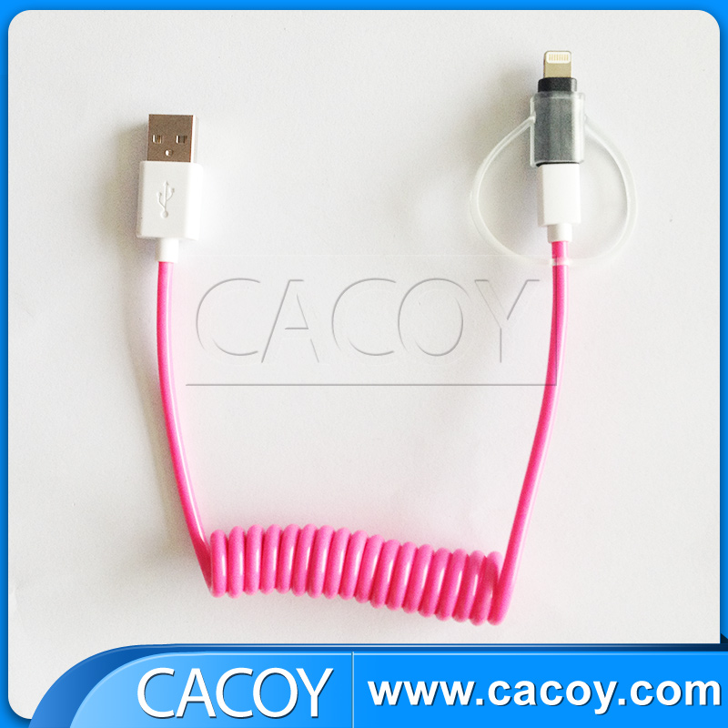 Retractable usb coiled cable